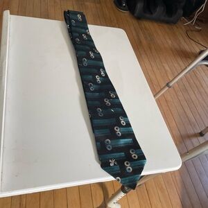 Chic Black and Teal Patterned Tie